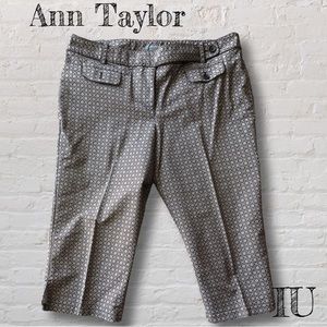 Ann Taylor Black and White Patterned Capris
